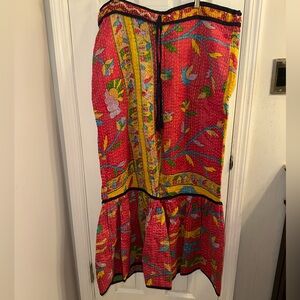 Wide-leg Bell Bottom Kantha Pants